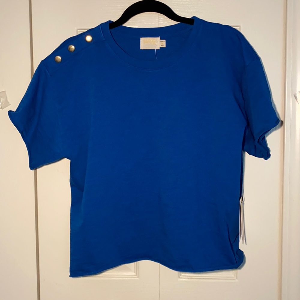NWT Nation/Anthropologie navy short sleeve shirt